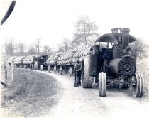 Stram tractor hauling cider